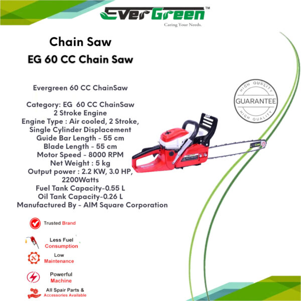 EG Chainsaw 60cc 2 stroke - Image 3