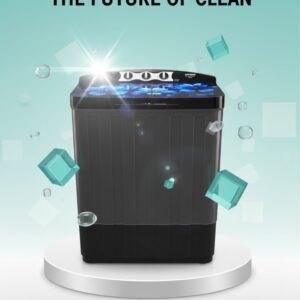 EG 7502 7.5KG HGBF Semi Automatic Washing Machine is designed for efficient and convenient washing, featuring a compact build with a durable body for long-lasting performance.